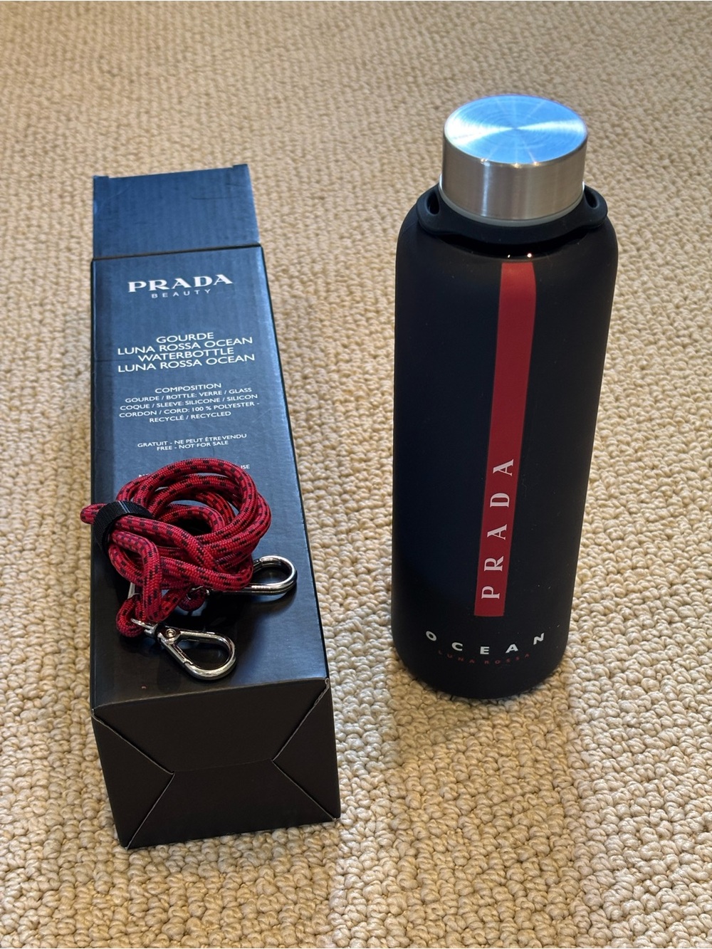 Prada Beauty GWP Glass Water Bottle